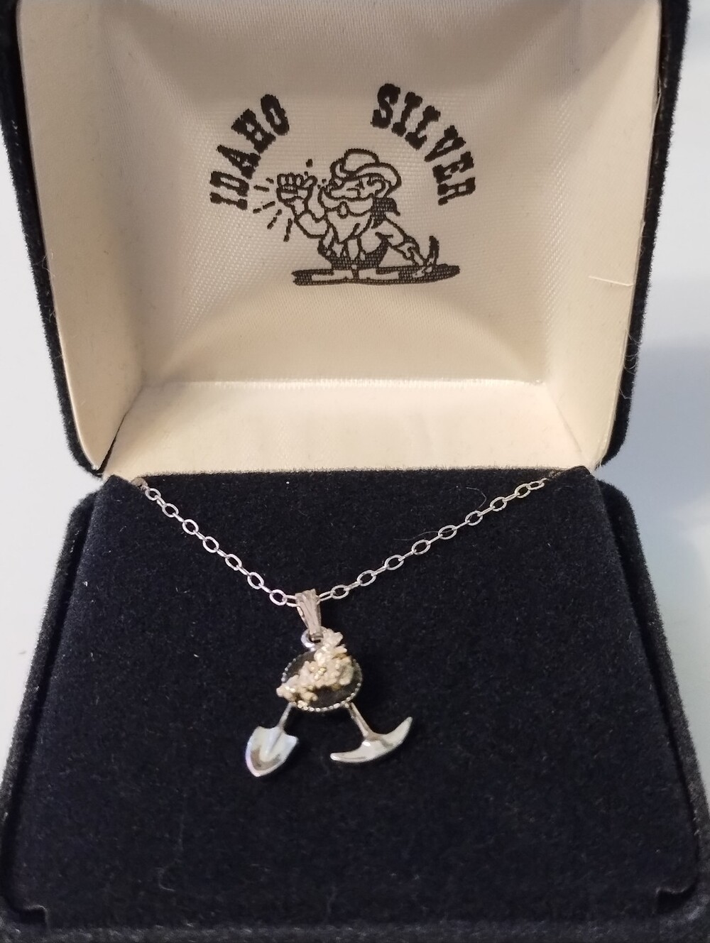 New Idaho Silver Miner Pendant Necklace - Silver Tone